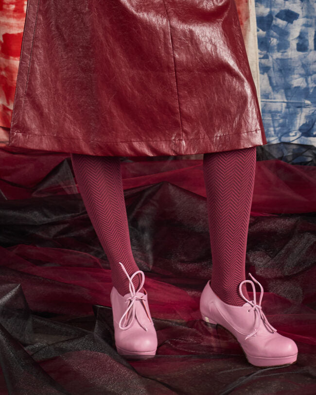 Tightology Weave Organic Cotton Tights in Bordeaux - the tartan fox