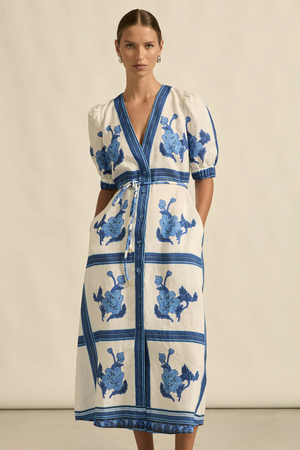 Zoe Kratzmann Portrait Dress in Azure Collage - the tartan fox