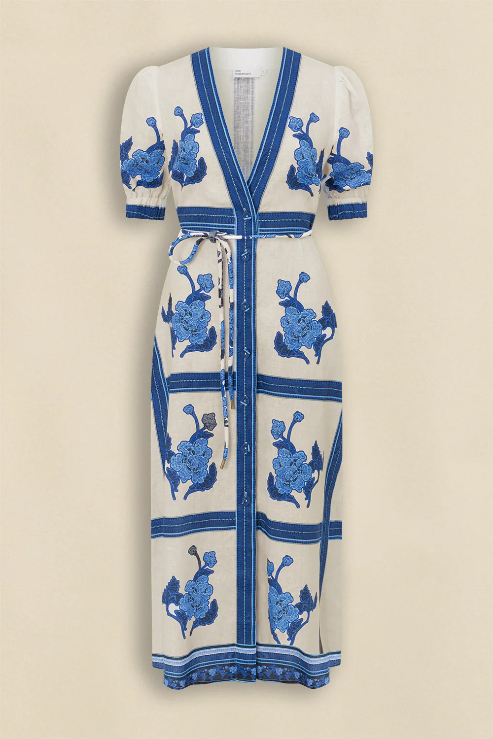 Zoe Kratzmann Portrait Dress in Azure Collage - the tartan fox