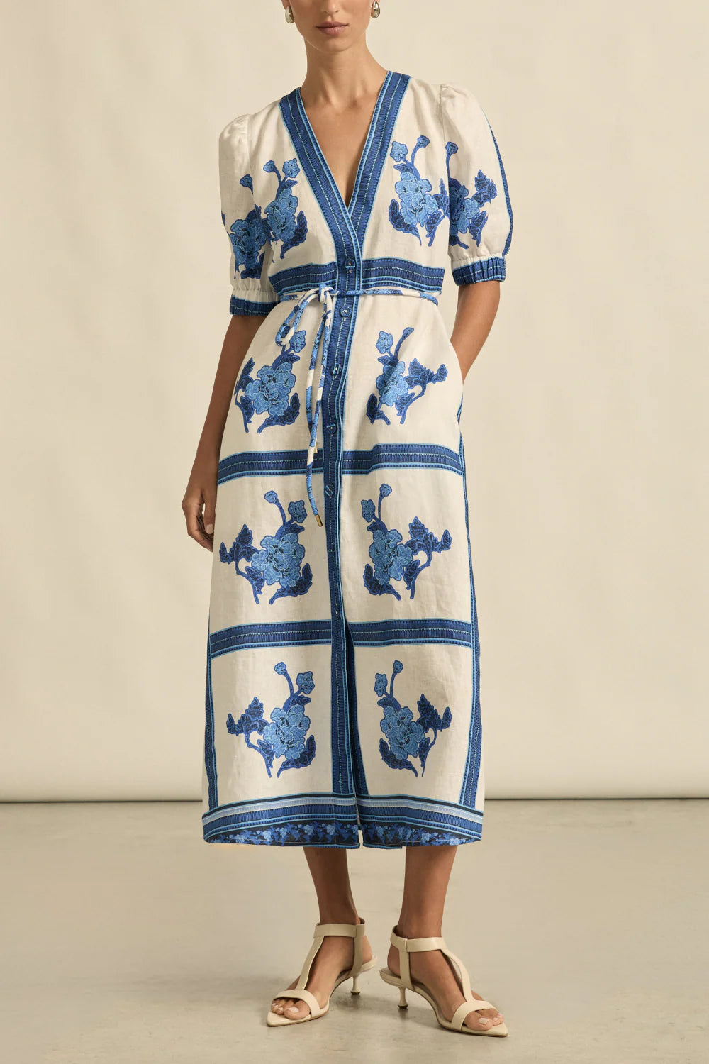 Zoe Kratzmann Portrait Dress in Azure Collage - the tartan fox