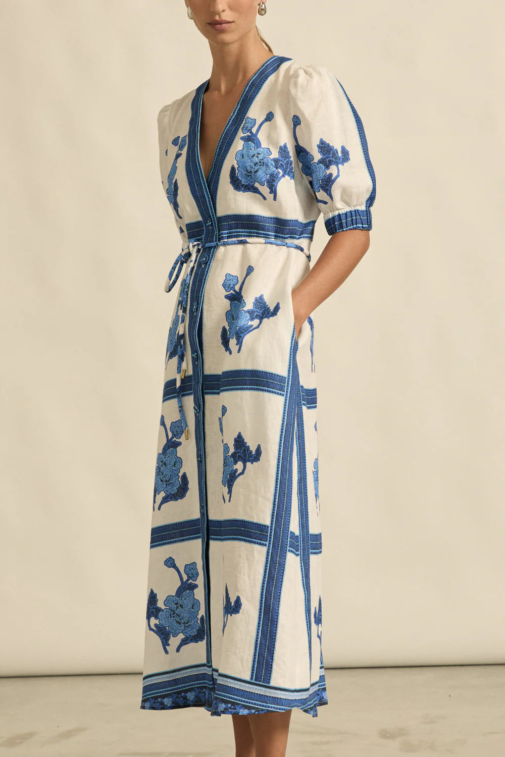 Zoe Kratzmann Portrait Dress in Azure Collage - the tartan fox