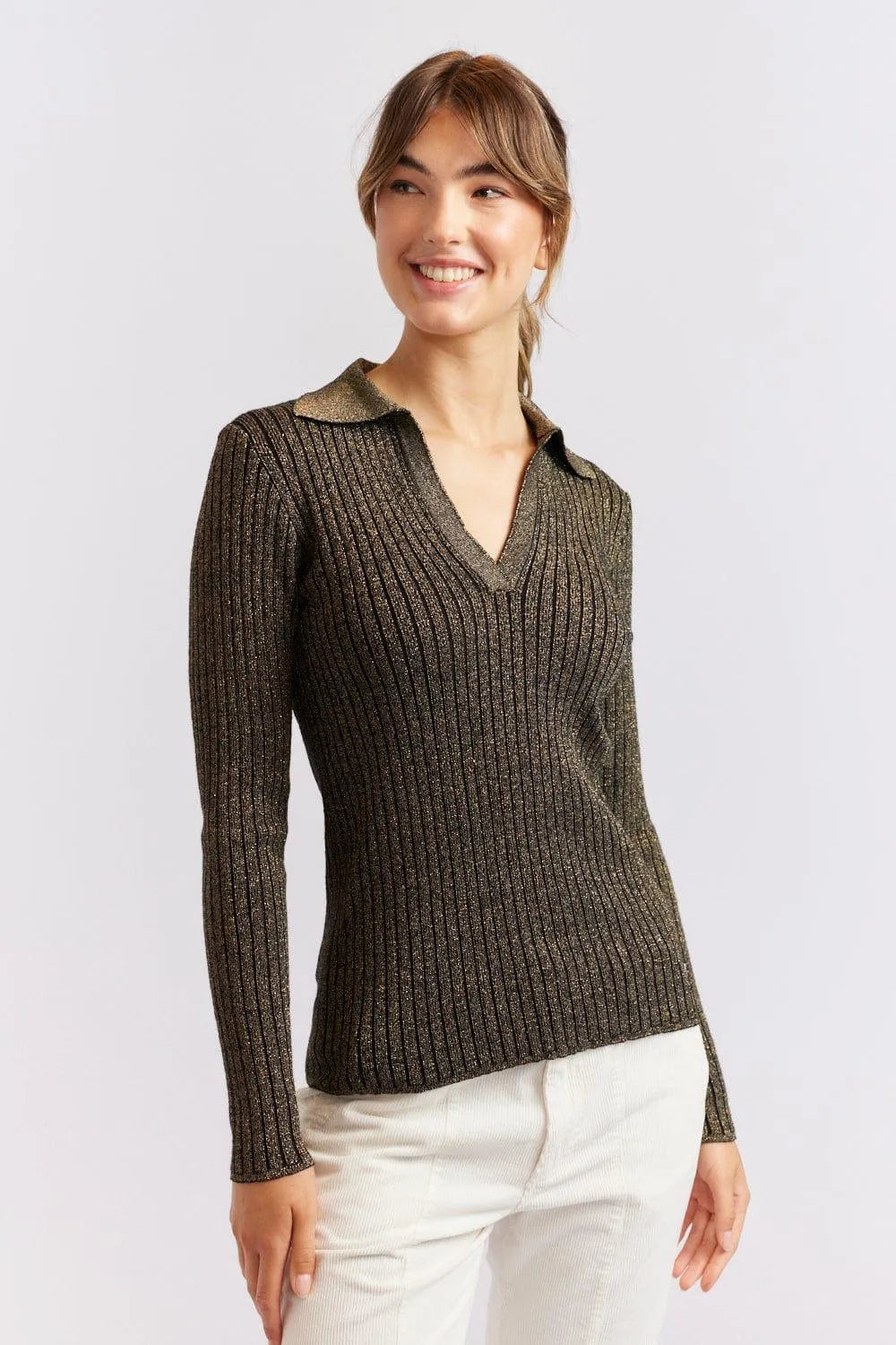 Alessandra Luna Top in Black Lurex - the tartan fox
