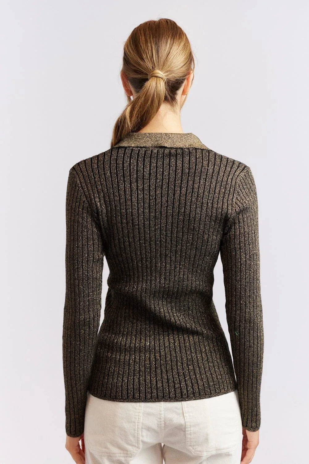Alessandra Luna Top in Black Lurex - the tartan fox