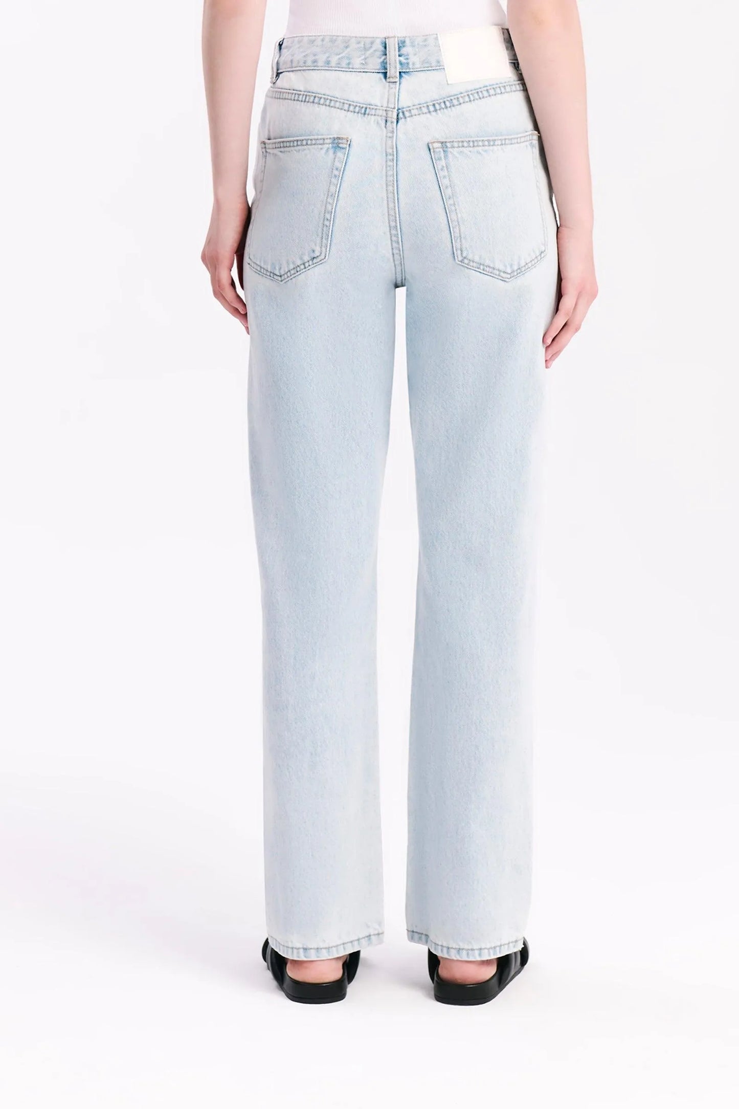 Nude Lucy Organic Straight Leg Jean in Bleach Blue - the tartan fox