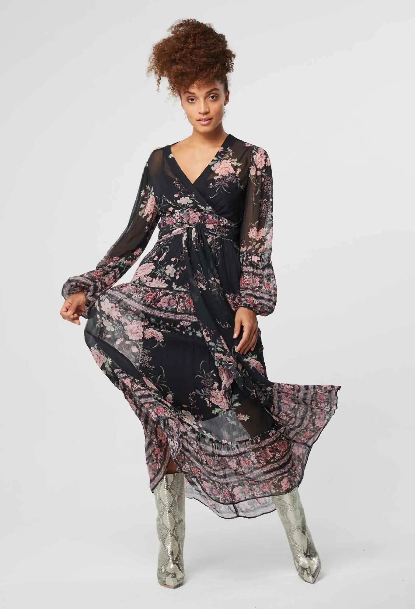 OnceWas Ivy Cross Front Dress in Botany Border Print - the tartan fox
