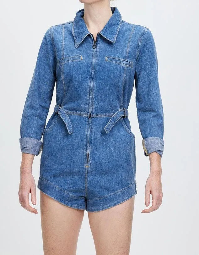 One Teaspoon Margot Jumpsuit in Resort Blue - the tartan fox