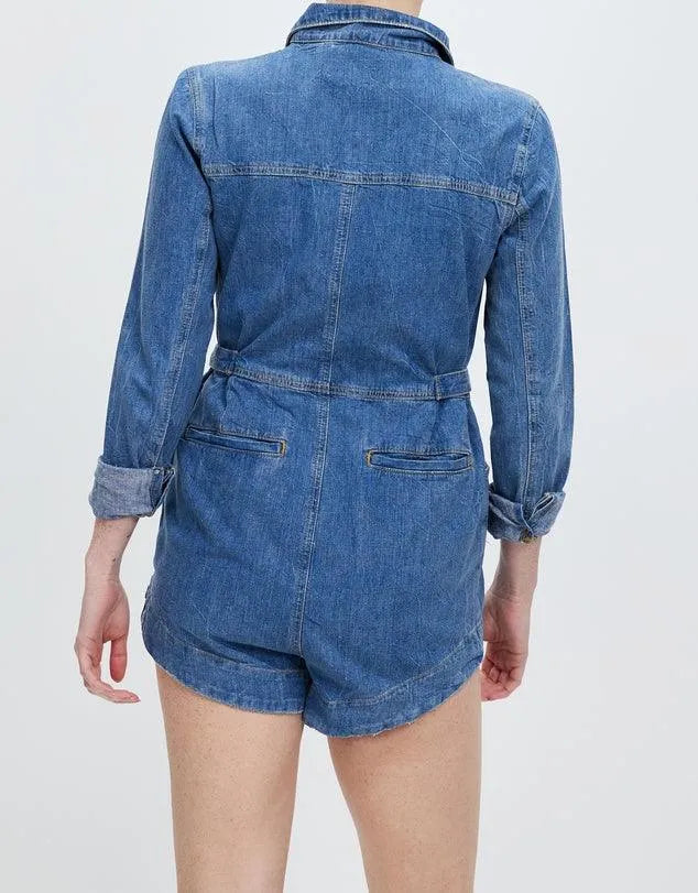 One Teaspoon Margot Jumpsuit in Resort Blue - the tartan fox