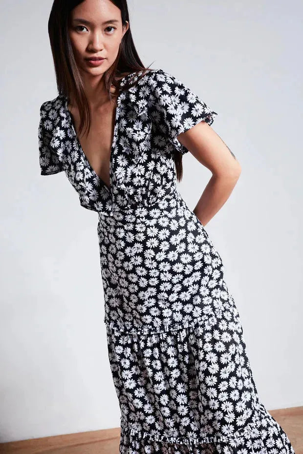 Rue Stiic Lucille Maxi Dress in Black Dahlia Floral - the tartan fox