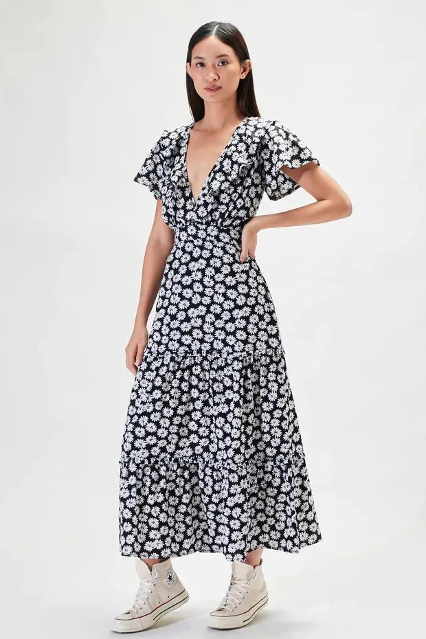 Rue Stiic Lucille Maxi Dress in Black Dahlia Floral - the tartan fox