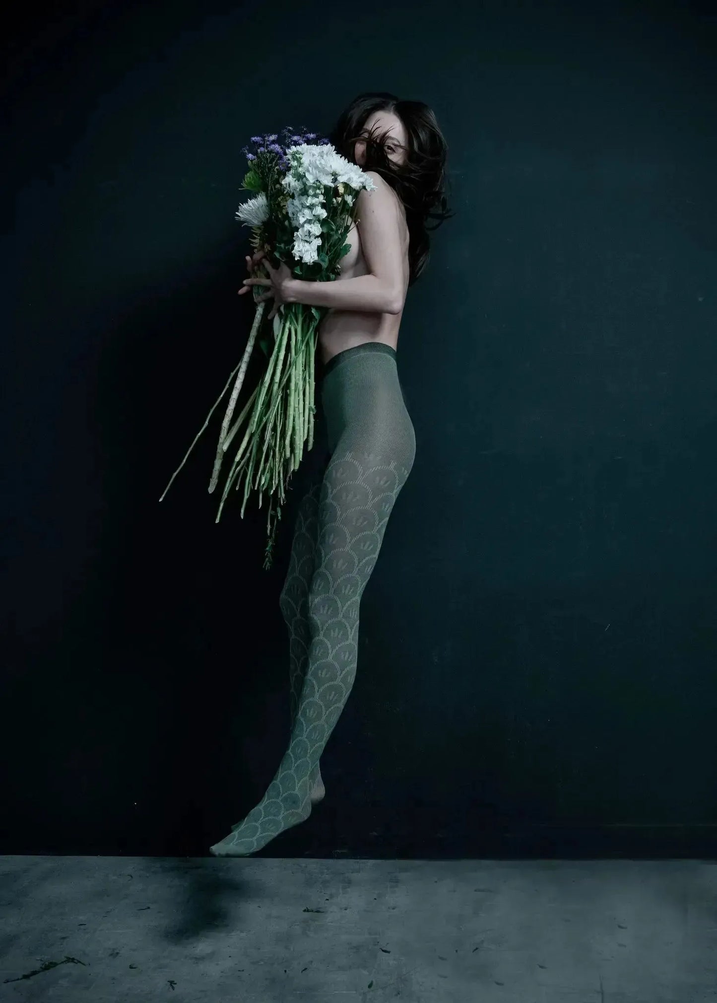 Tightology Sintra Cotton Tights in Sage - the tartan fox