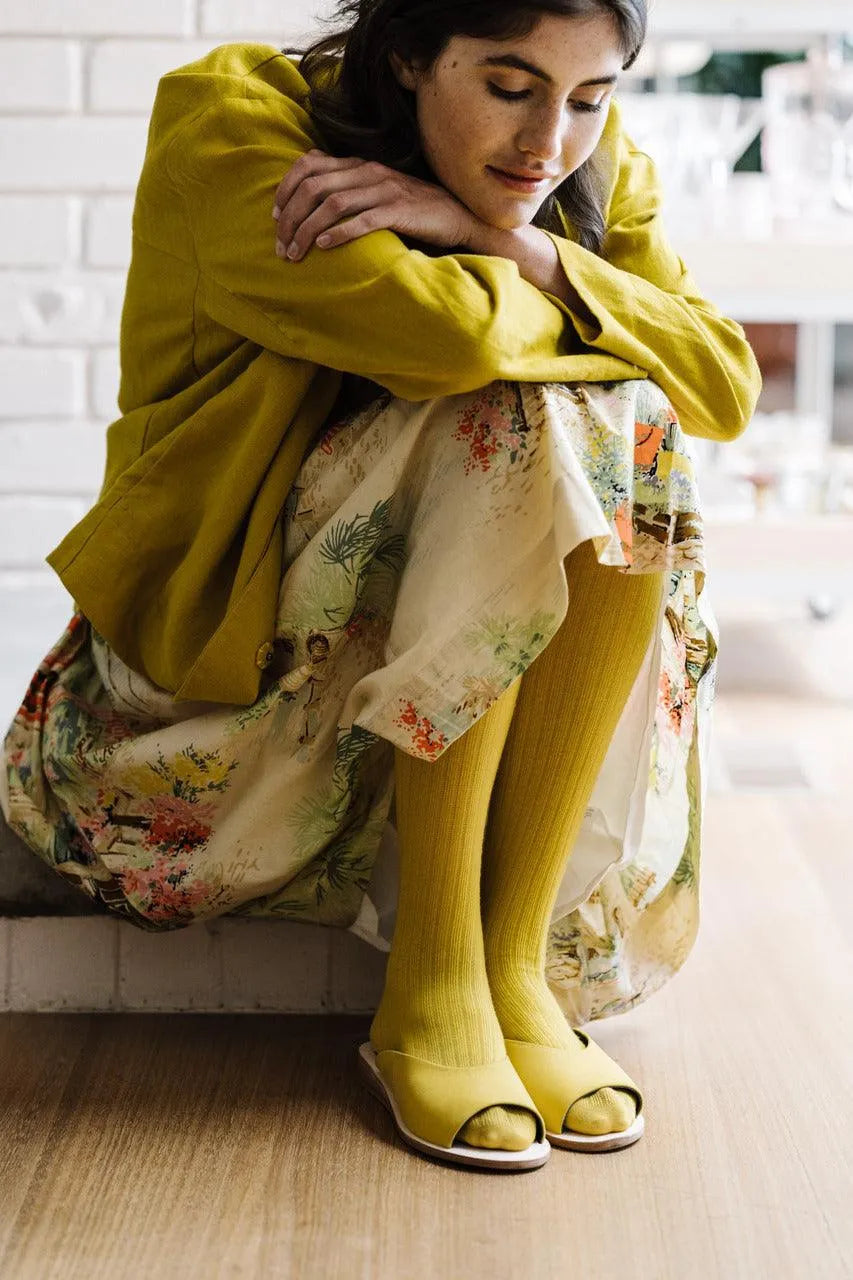 Tightology Staple Wool Tights in Lemon - the tartan fox