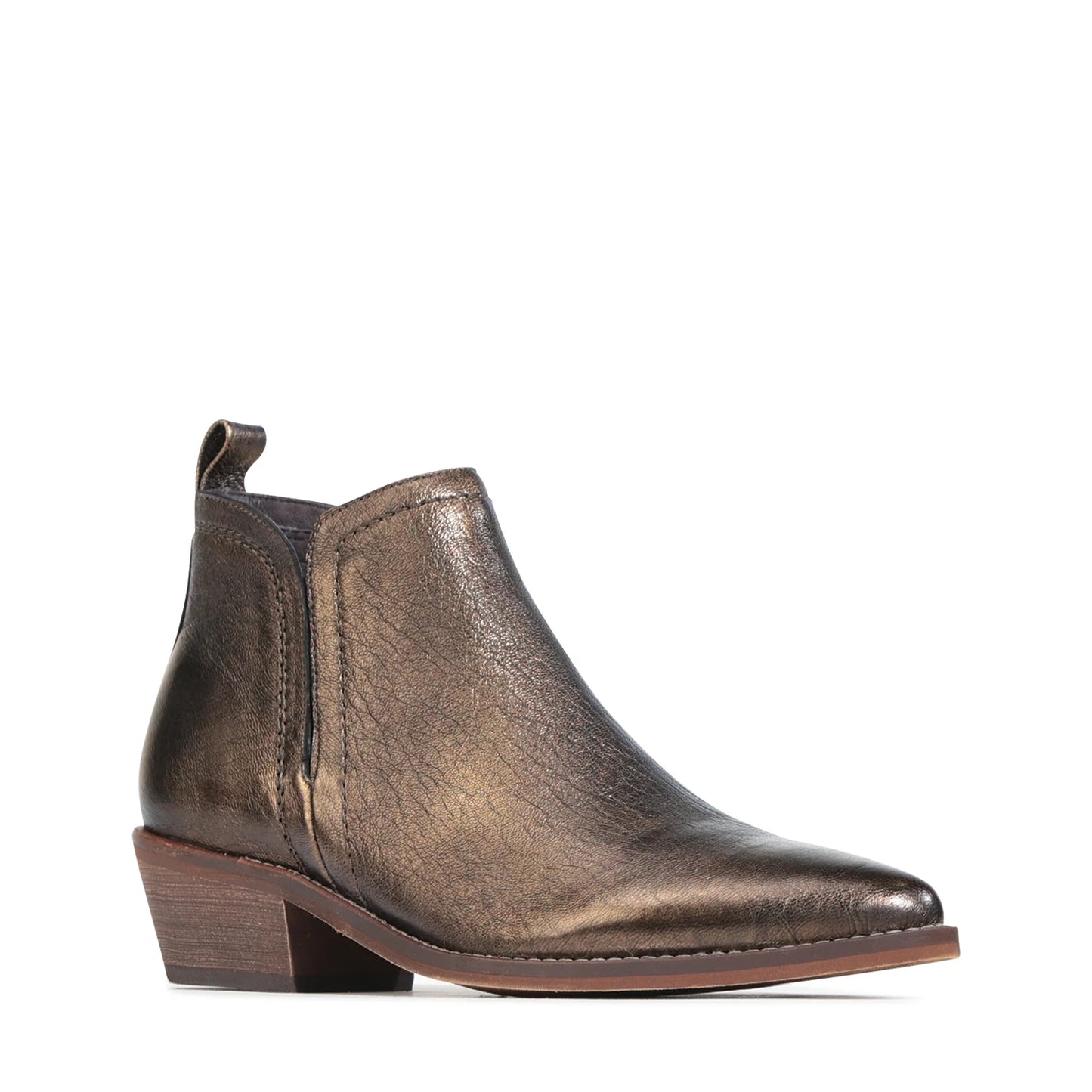 EOS Zenn Ankle Boot in Burnt Gold Metallic Leather