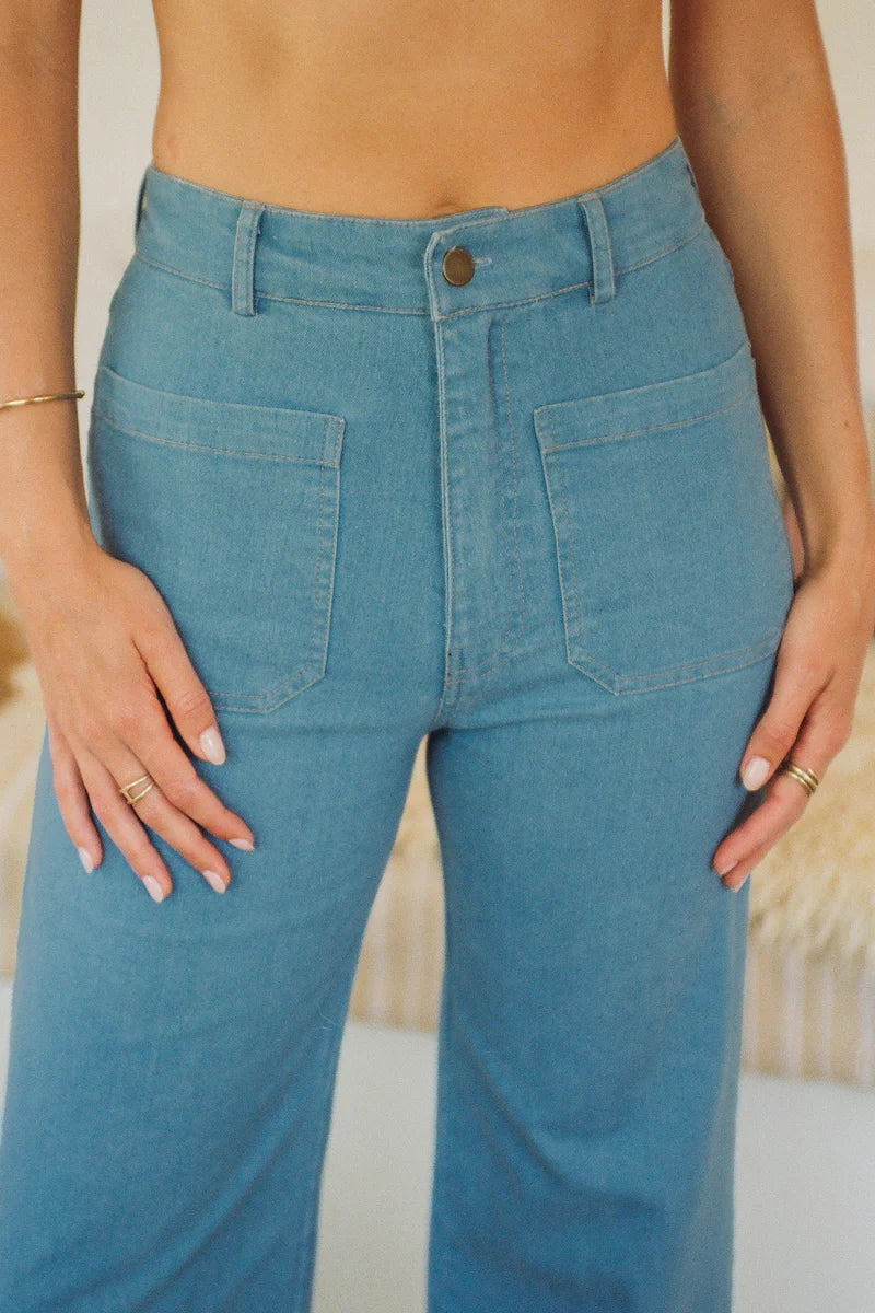 Lilya Molly Denim Jean in Milky Blue