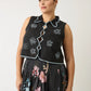 Nancybird Tuva Vest in Charcoal Embroidered