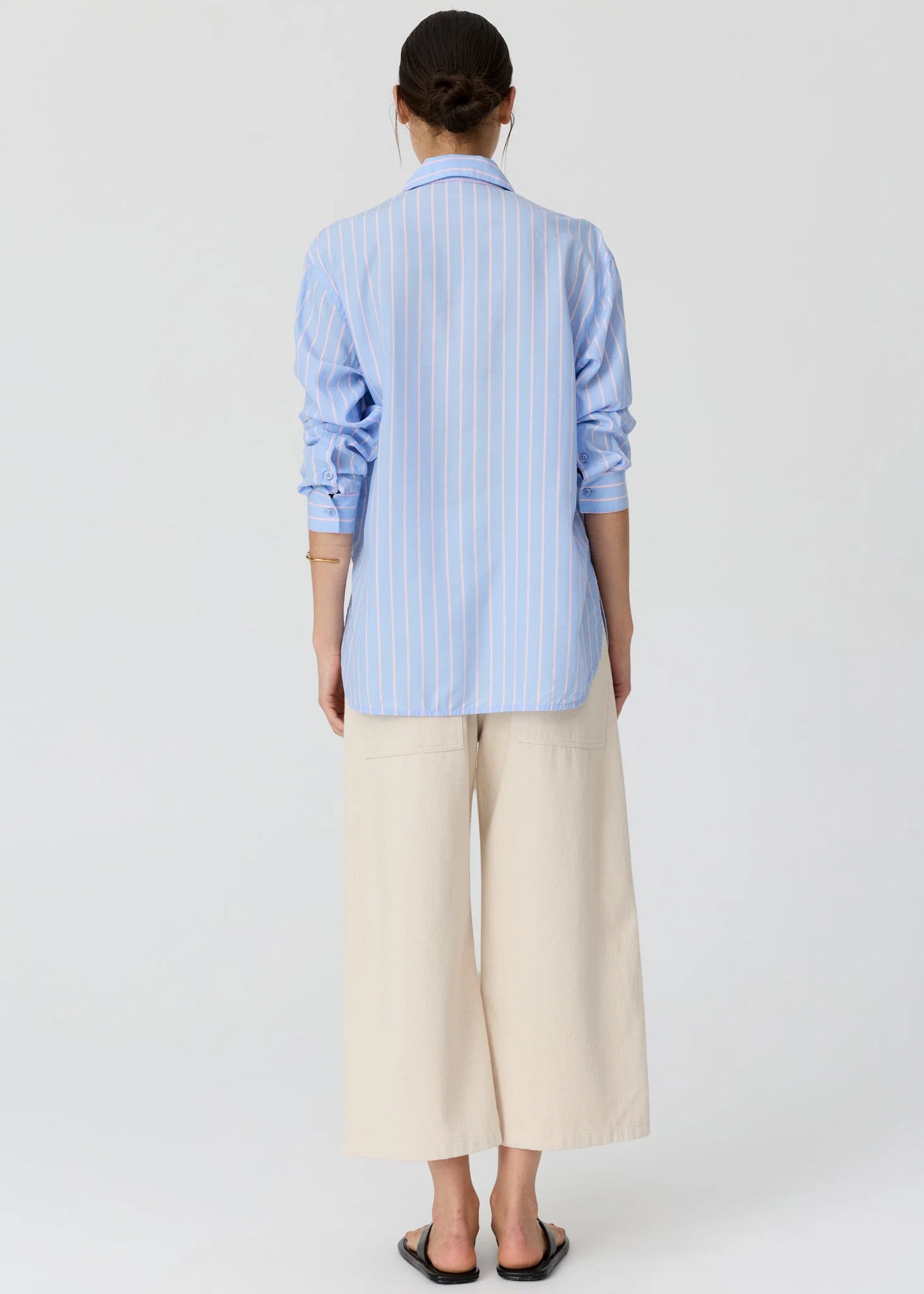 POL Aubin Long Sleeve Shirt Blue/Pink Stripe