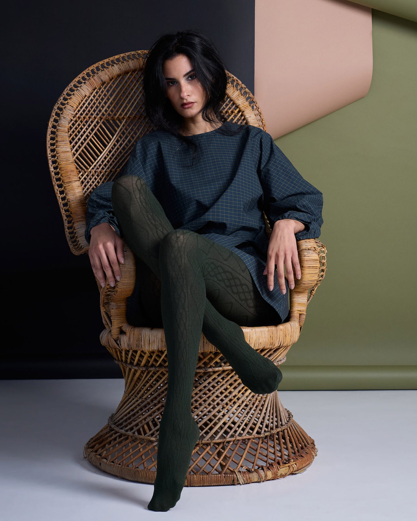 Tightology Aran Cashmere Blend Tights Green