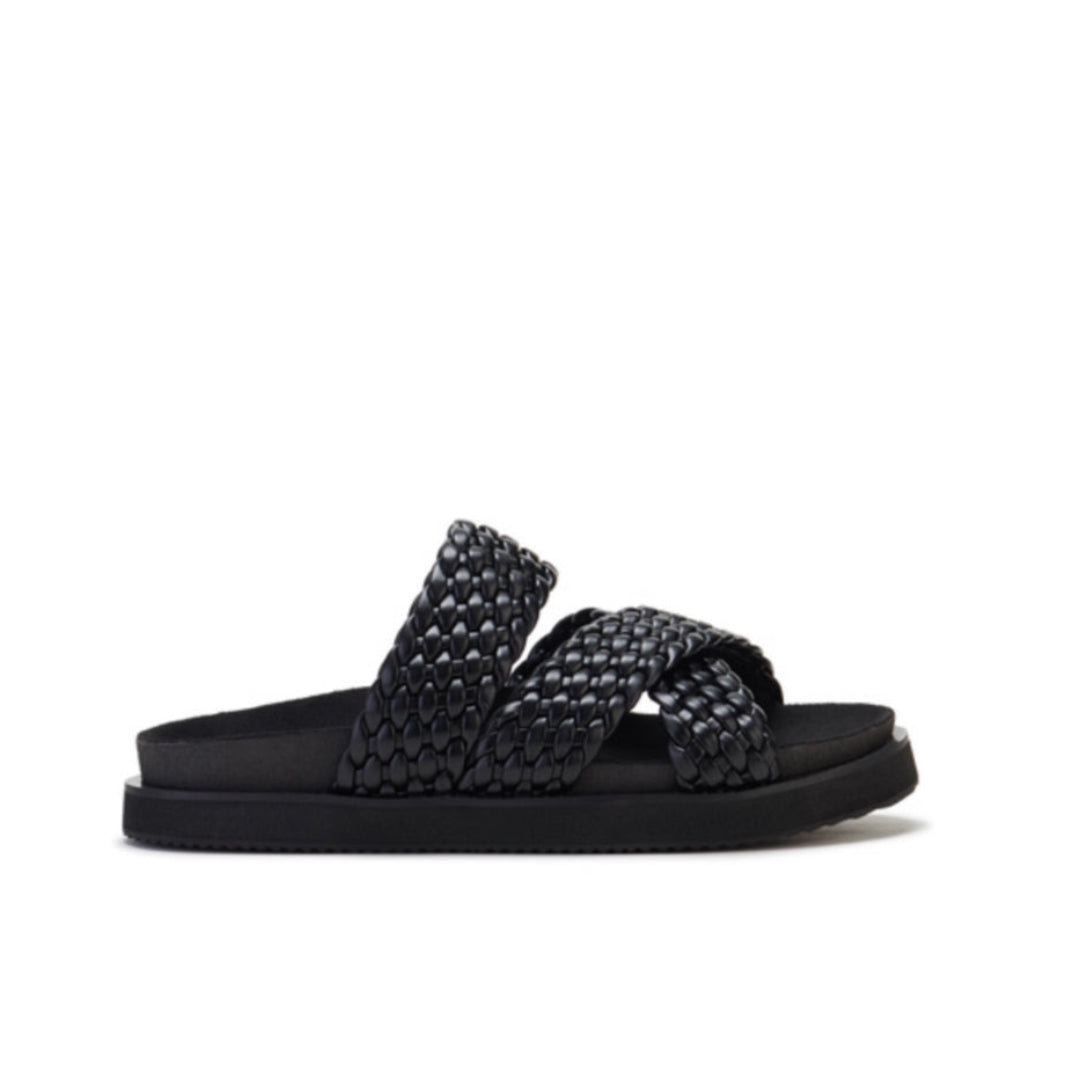 Rollie Rhodes Cross Slide in Black Weave Leather