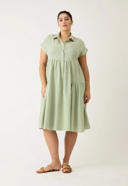 Nancybird Maja Dress in Green Stripe