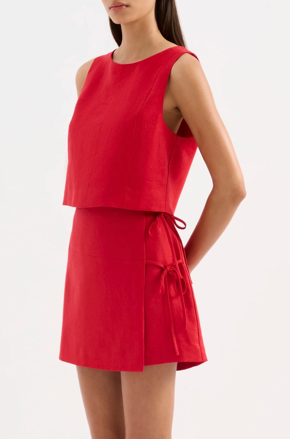 Nude Lucy Marli Linen Top Vermillion