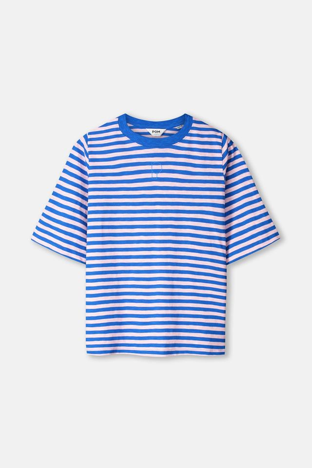 POM Amsterdam T-Shirt Striped Blue/Pink
