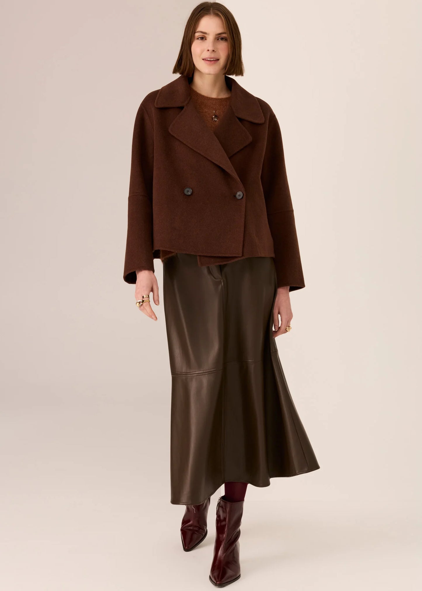 POL Cohen Cropped Wool Coat