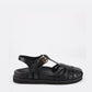 Sol Sana Fisherman Footbed Sandal in Black Leather