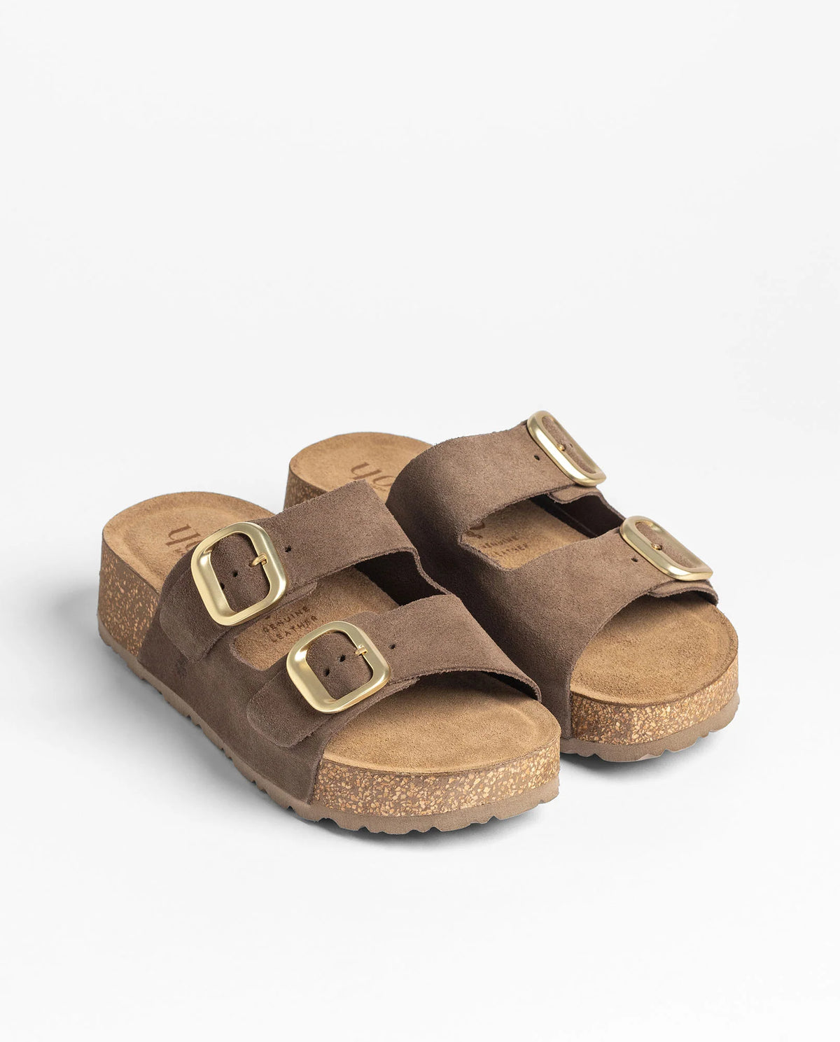 Yokono Wiwi 003 Platform Sandal in Dark Brown Suede