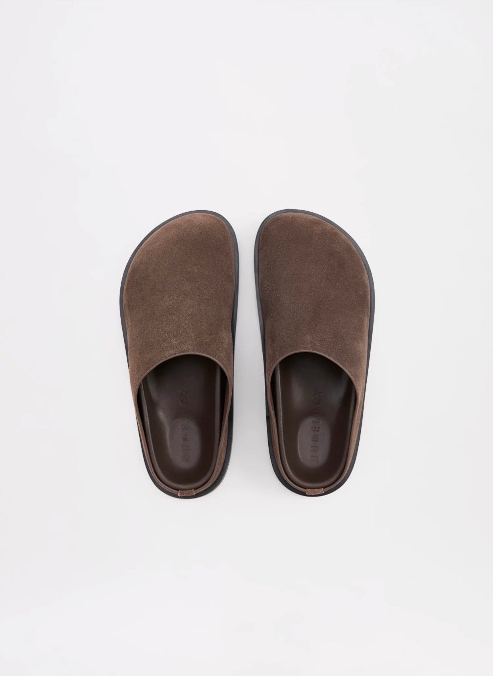 Nude Lucy Rami Leather Clog Chocolate Suede