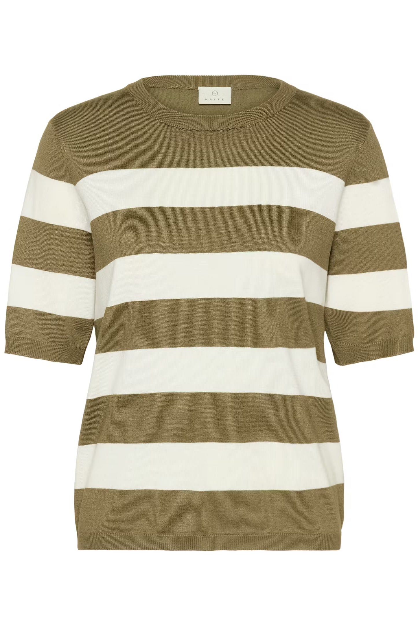 Kaffe KAlizza Striped Knit Dusky Green / Chalk