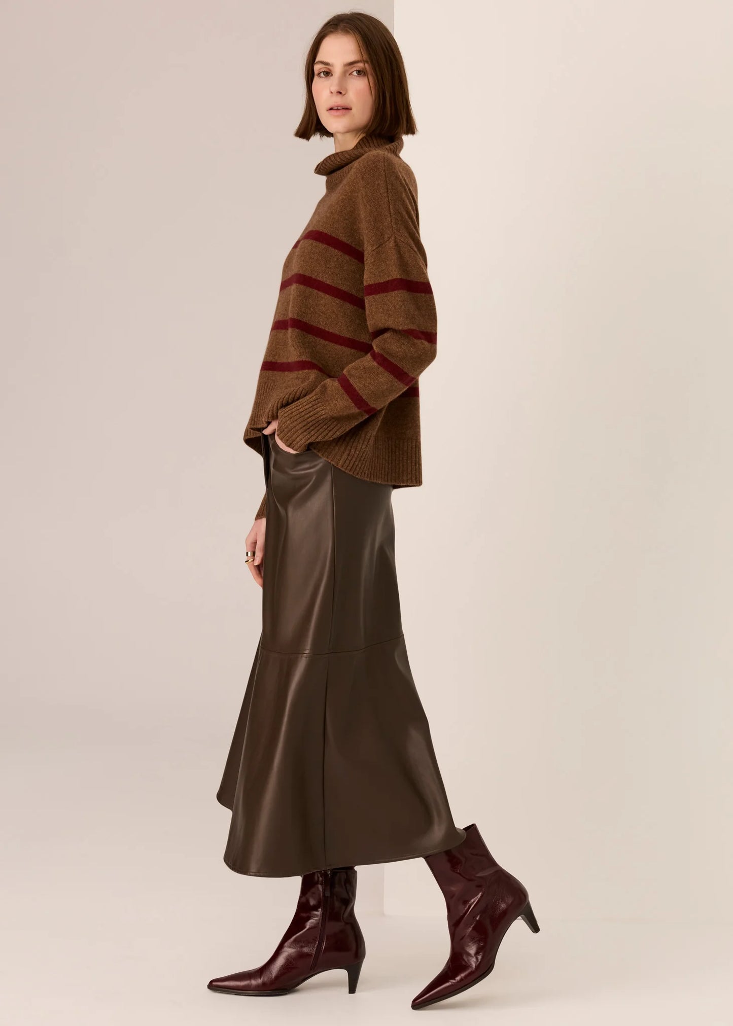 POL Astor Stripe Turtleneck Knit