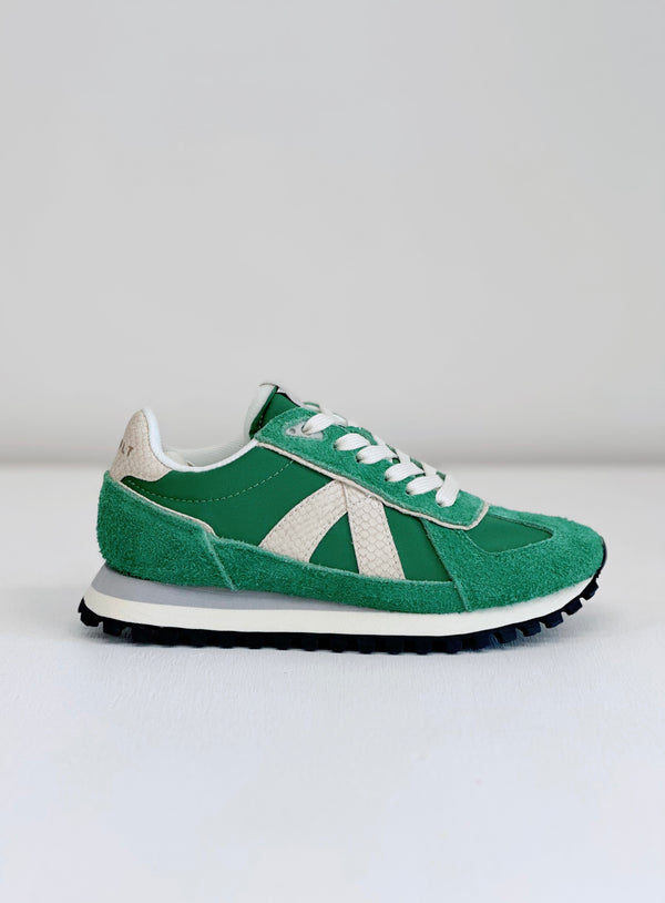 ASFVLT Gate Sneaker in Green/Grey Snake/Gold