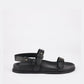 Sol Sana Tritan Footbed Sandal in Black Leather