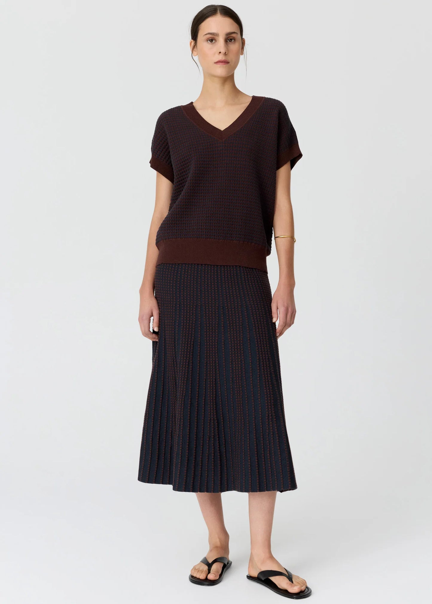 POL Evlyn Knit Top Choc/Ink