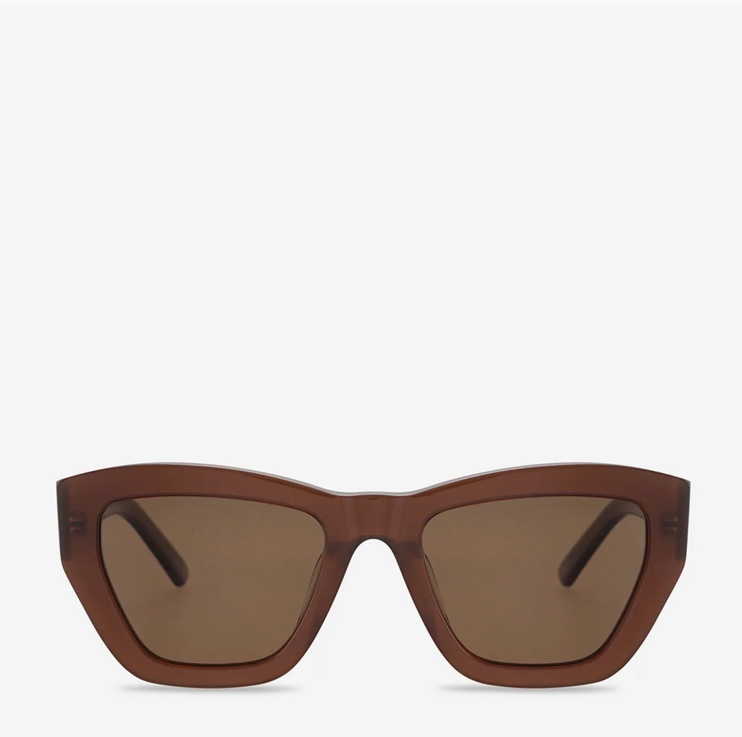 Brown cat-eye sunglasses with tinted lenses, stylish everyday fashion accessory