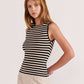 Staple the Label Mia Stripe Knit Tank in Black and Cream