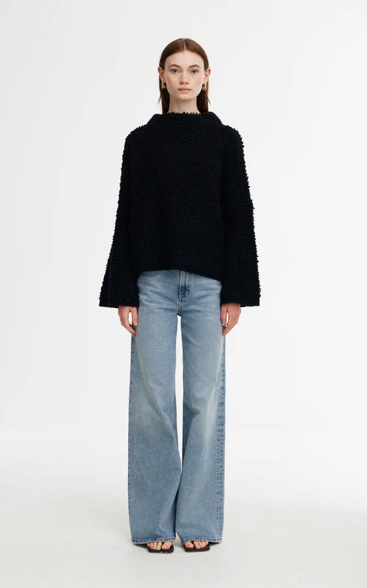 Kinney Abby Boucle Sweater in Black