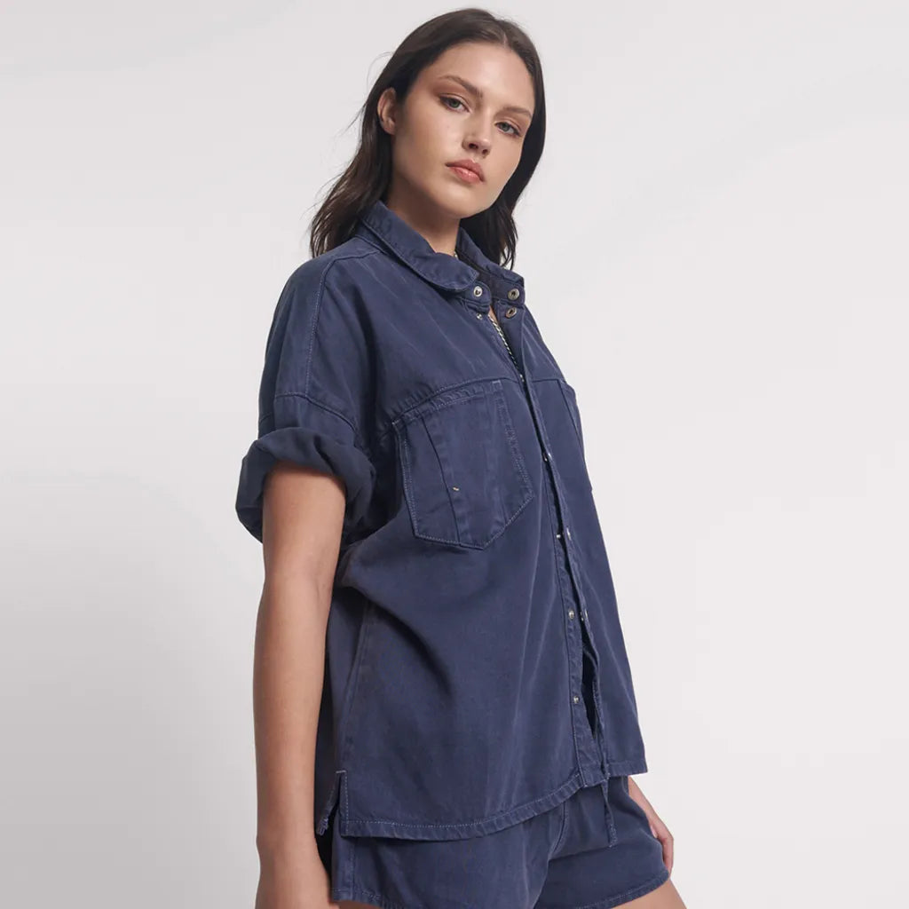 One Teaspoon Drift Short Sleeve Denim Shirt