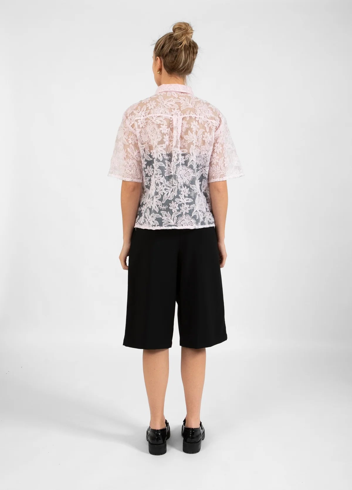 COSTER Shirt with Lace in Powder Rose