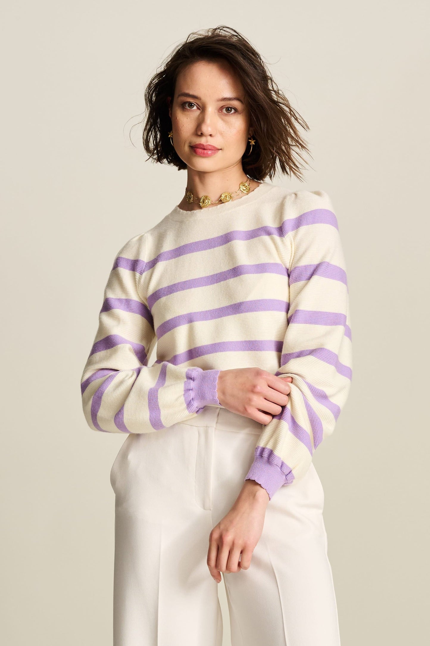 POM Amsterdam Pullover in Purple Stripe