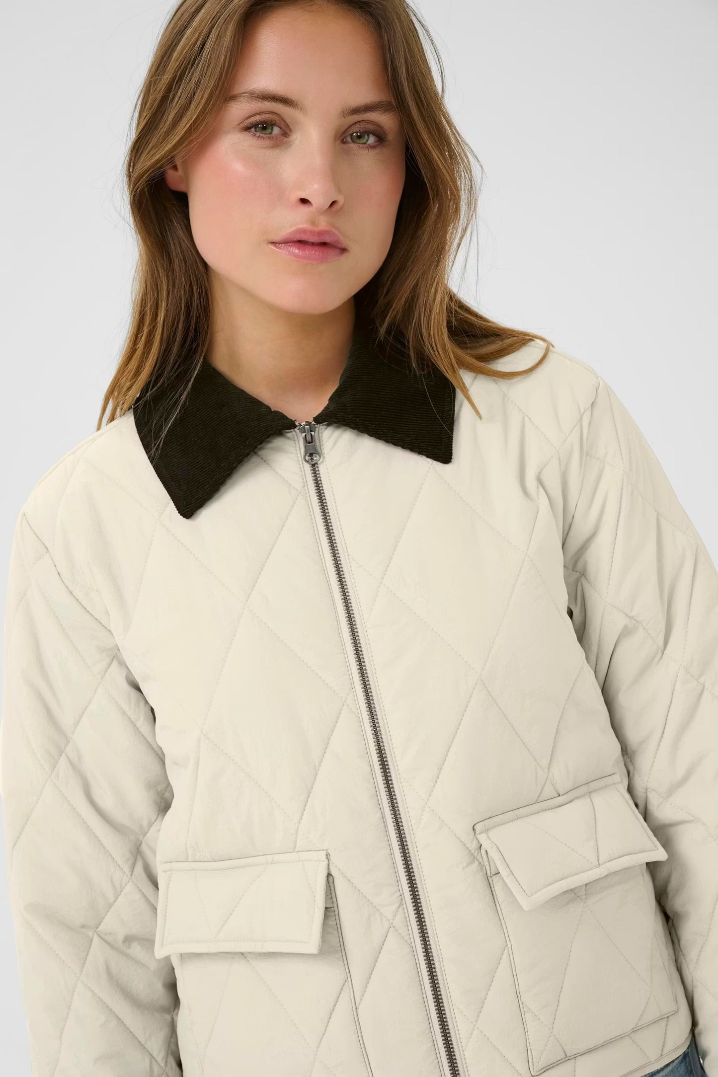 Kaffe KAanneli Quilted Jacket Feather Grey