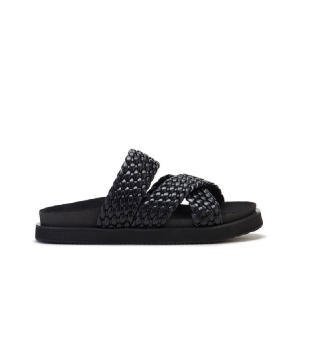 Rollie Rhodes Cross Slide in Black Weave Leather