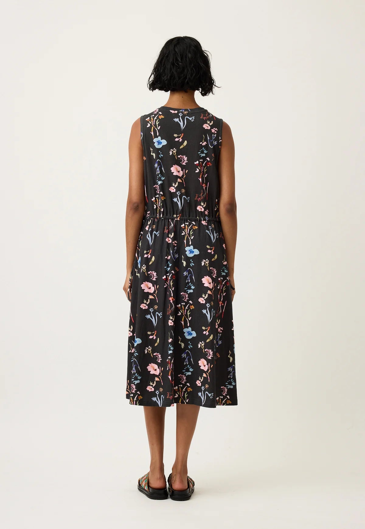 Nancybird Lidia Tie Dress in Watercolour Charcoal