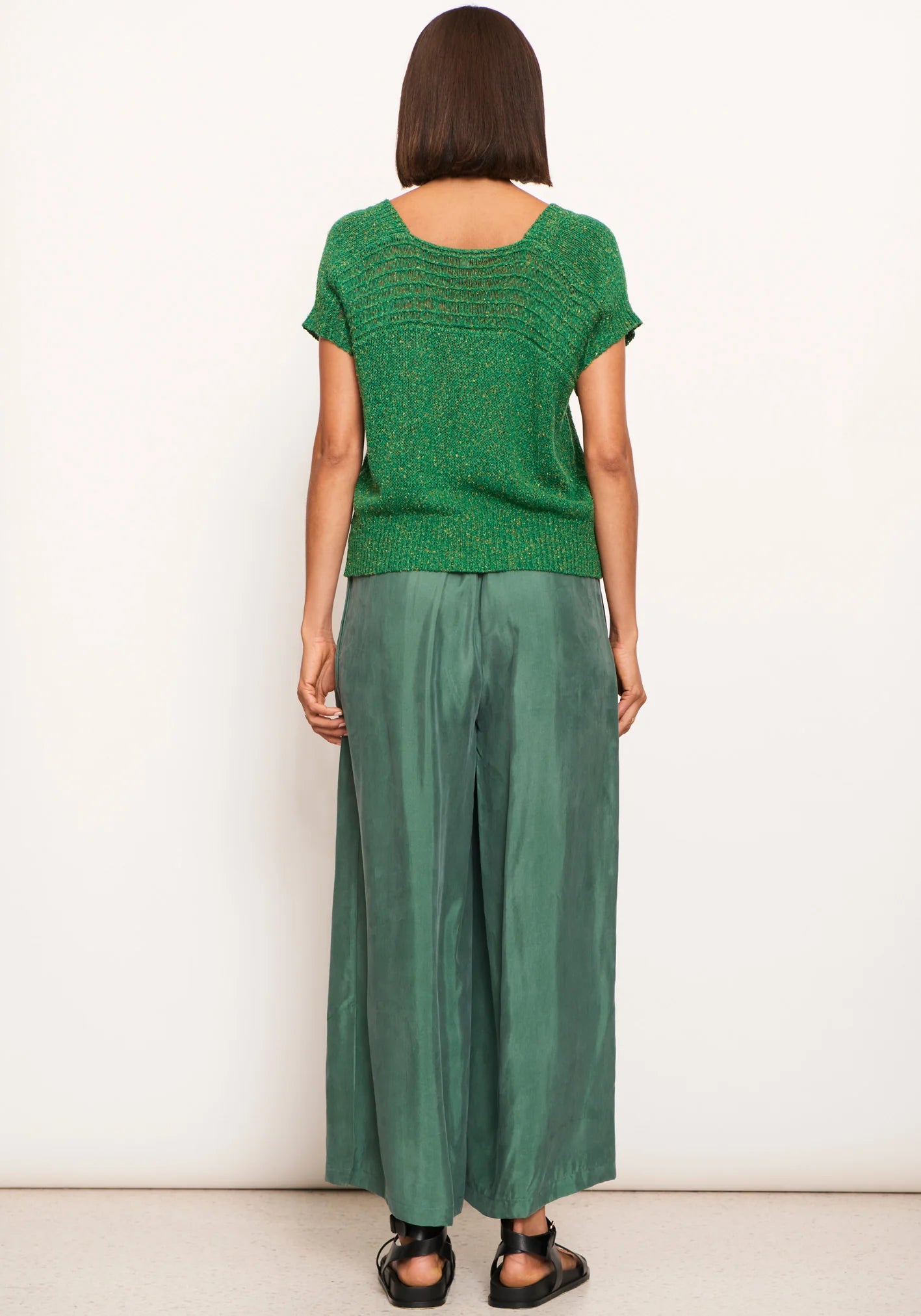 POL Clothing Rig Knit Top in Green