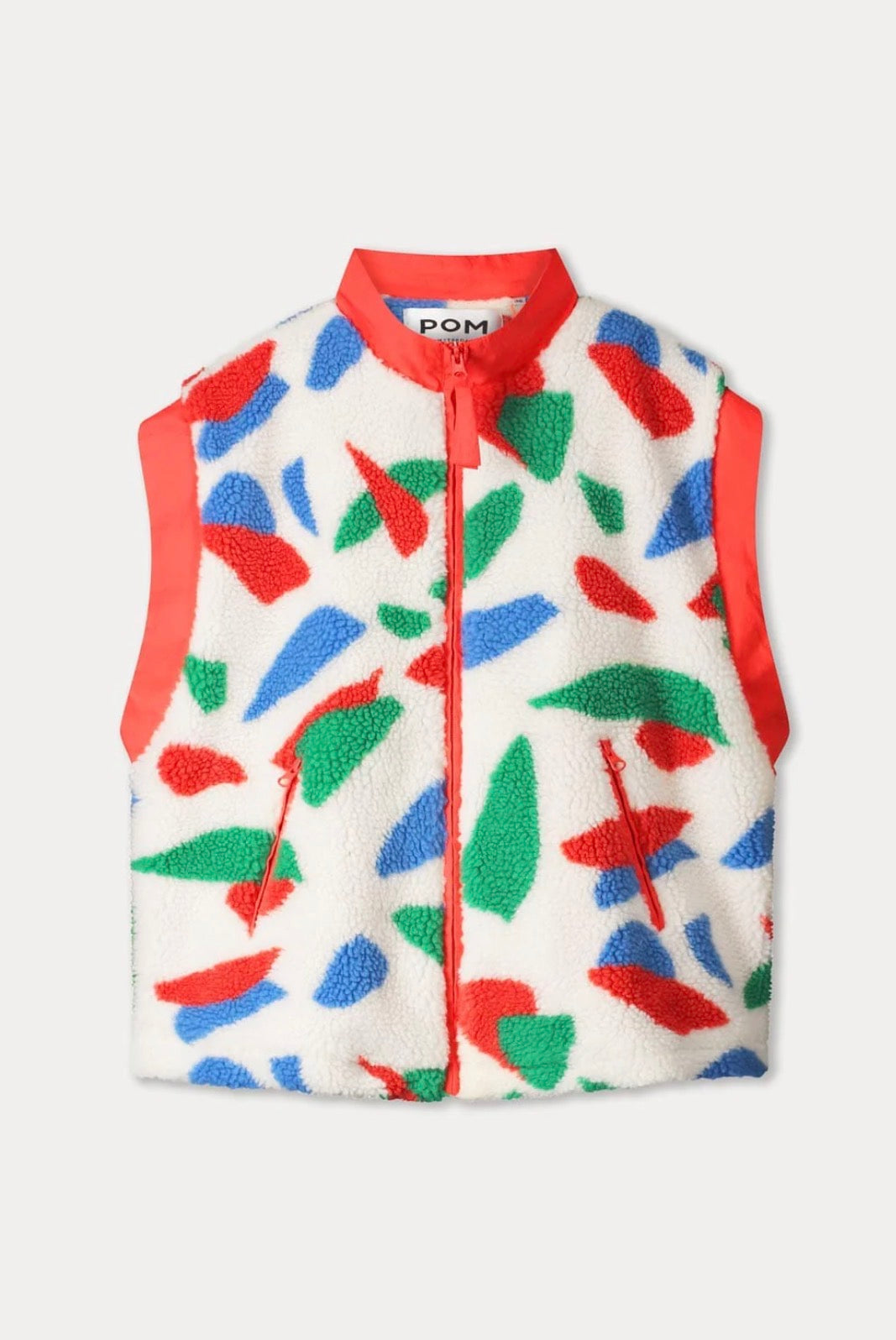 POM Amsterdam Fleece Gilet in Team Up Print