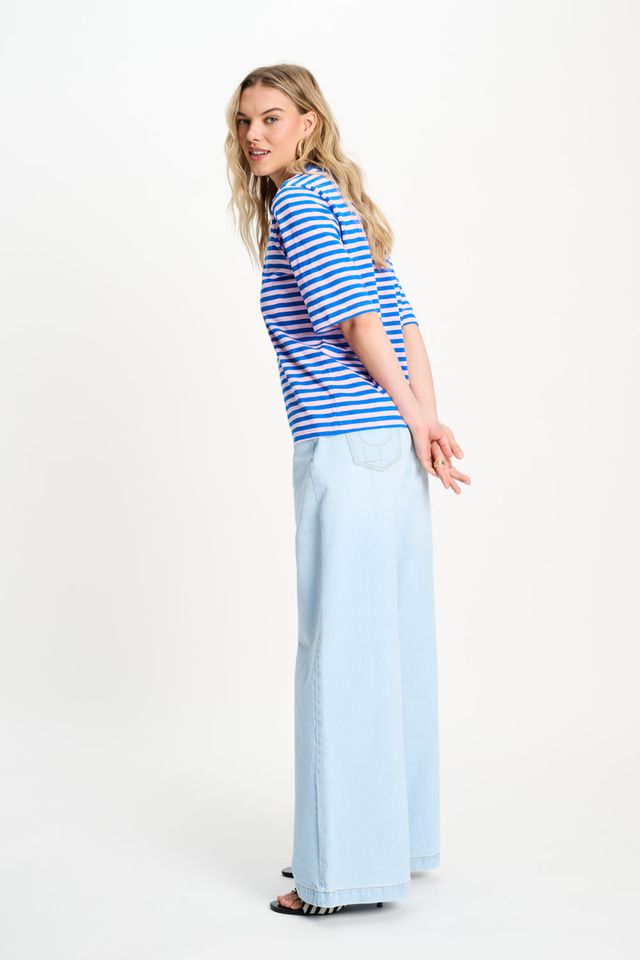 POM Amsterdam T-Shirt Striped Blue/Pink