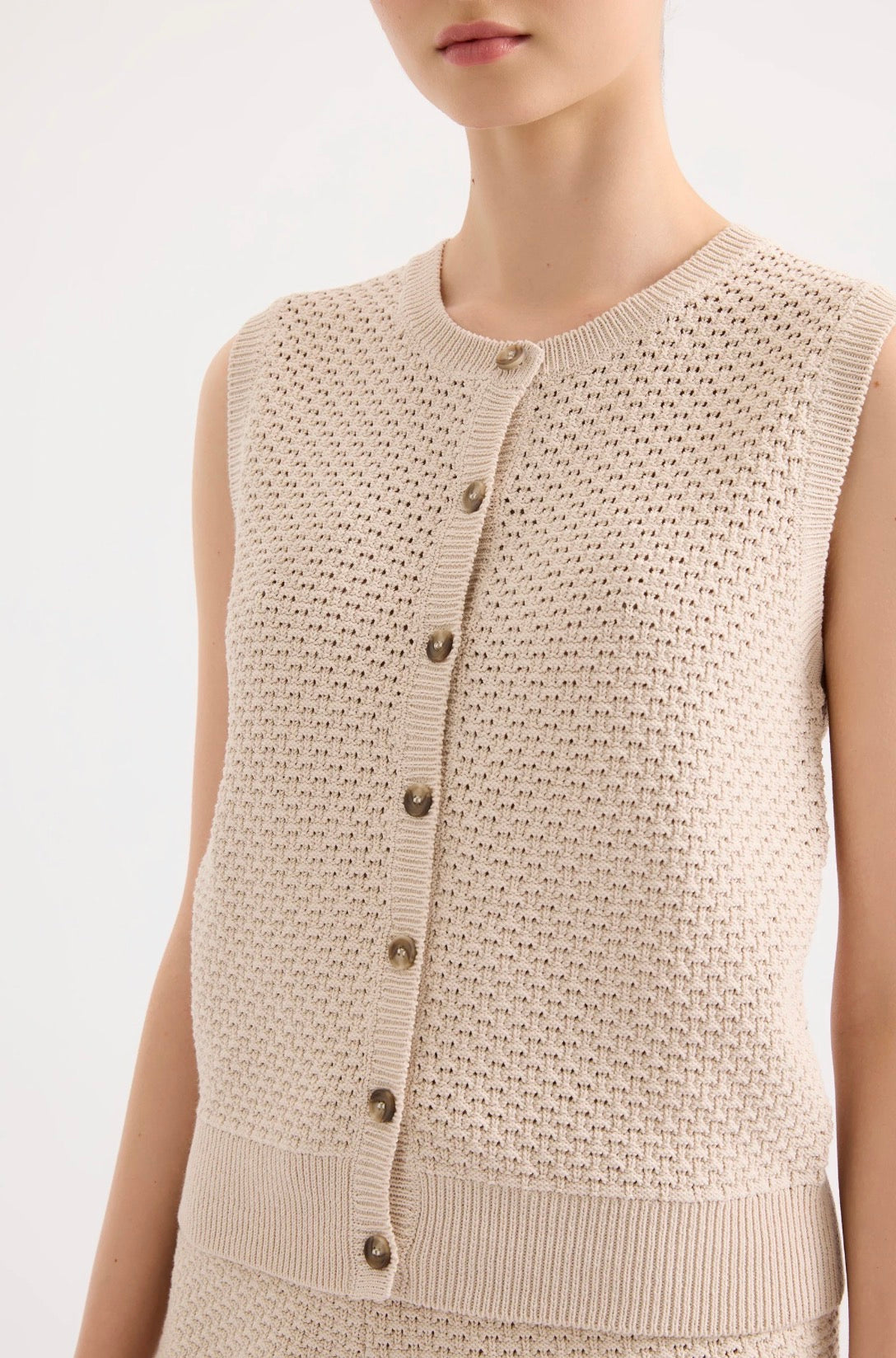 Nude Lucy Frazer Knit Tank in Buff