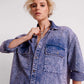 One Teaspoon Purple Rain Nixie Denim Shirt Dress