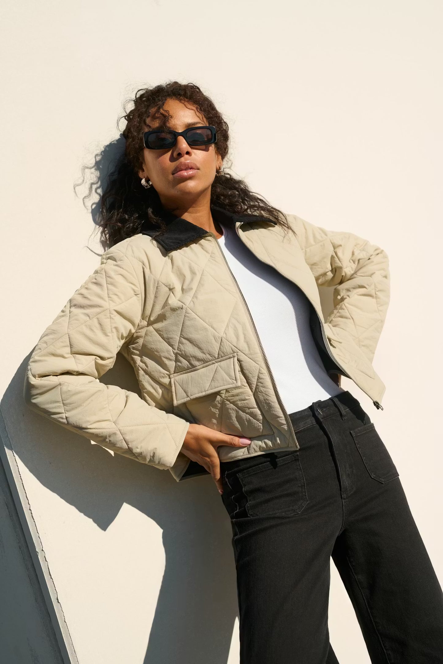 Kaffe KAanneli Quilted Jacket Feather Grey