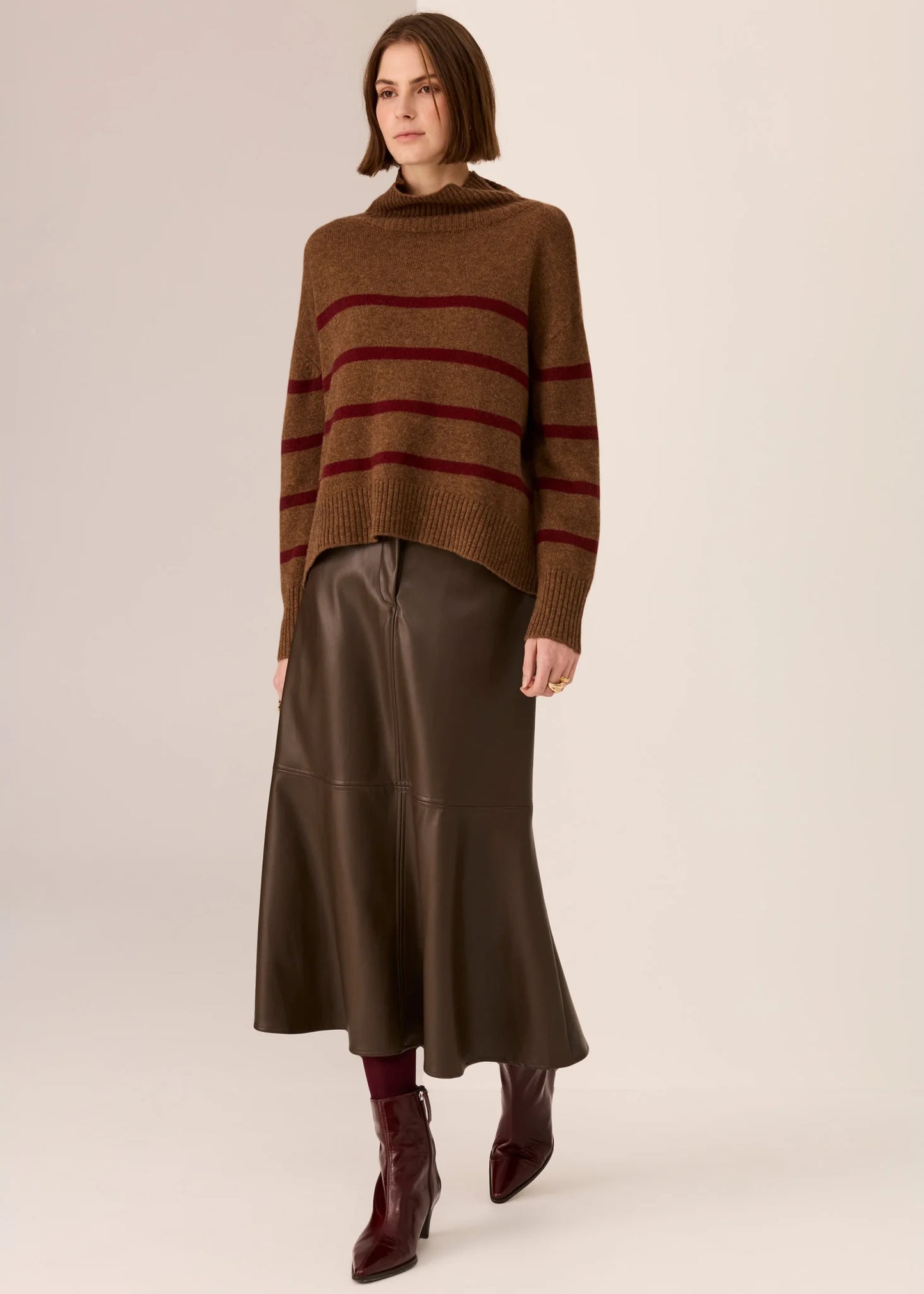 POL Astor Stripe Turtleneck Knit