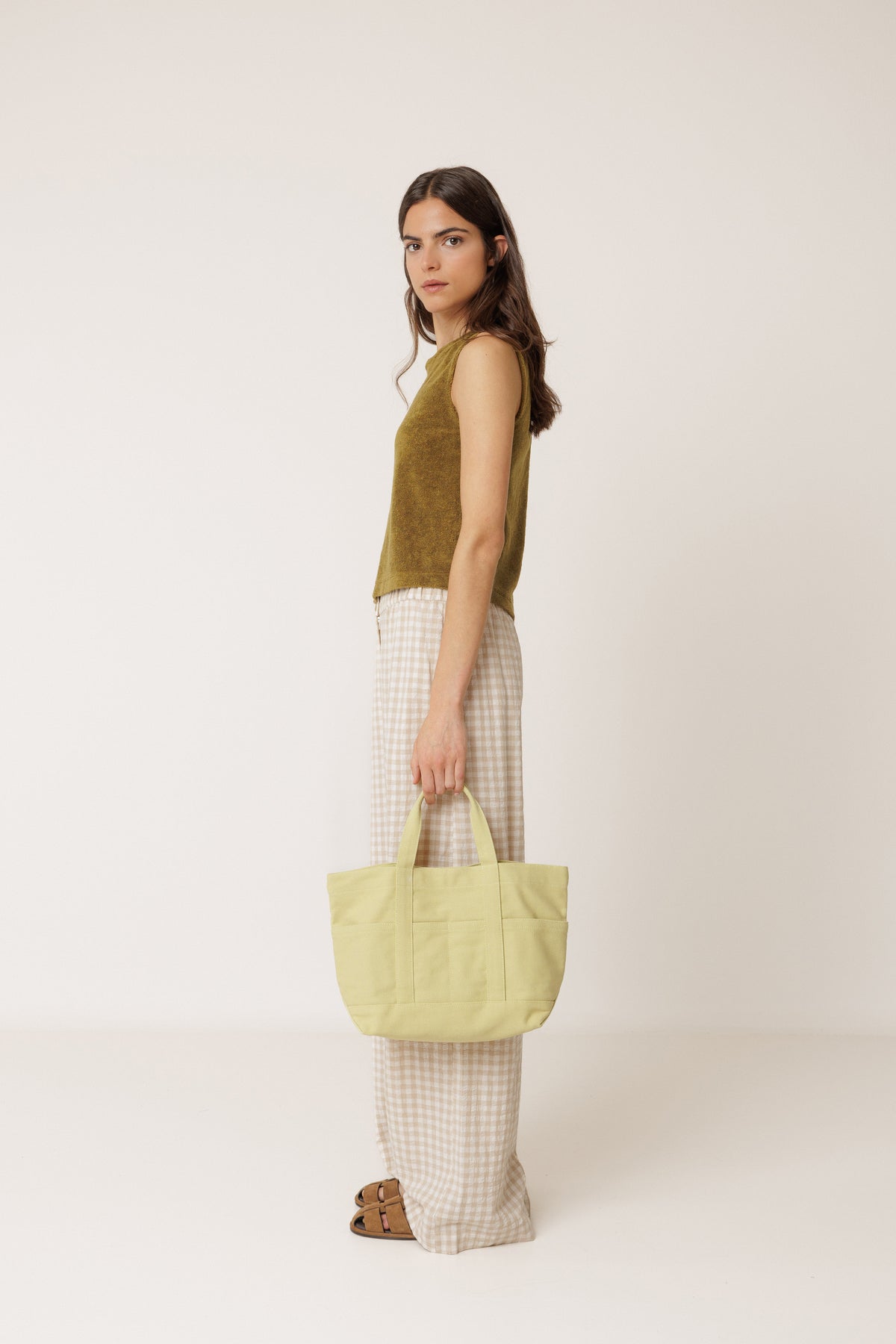 Indi & cold Elastic Waist Gingham Pant